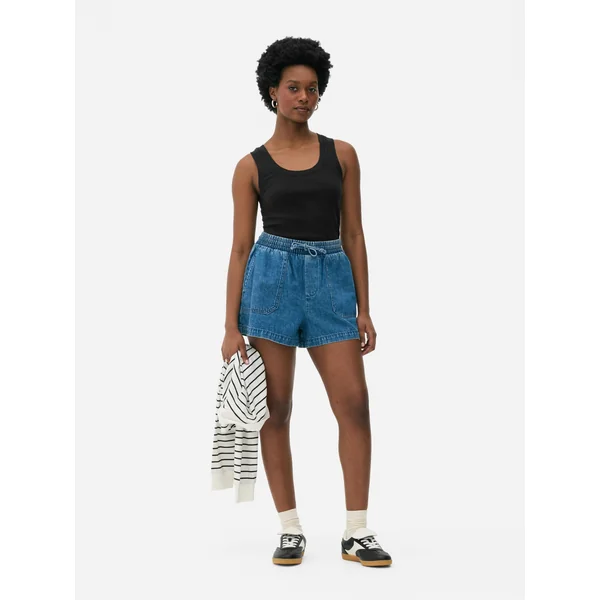 Ribbed Jersey Knit Tank - Black