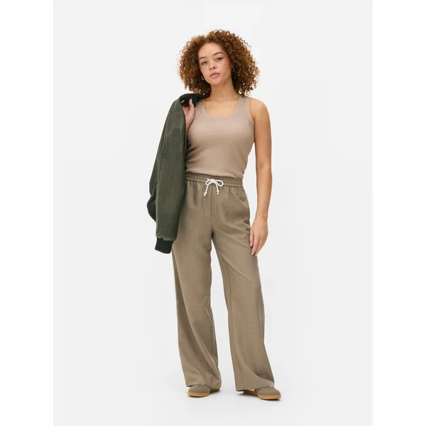 Ribbed Jersey Knit Tank - Mocha