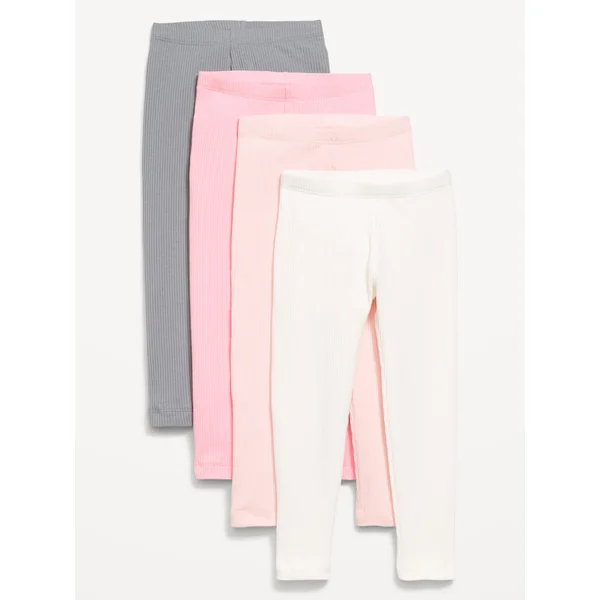 Ribbed Leggings 4-Pack for Toddler Girls - Pink Combo