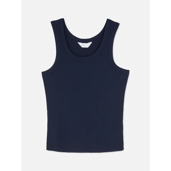 Ribbed Modal Pajama Tank Top - Navy
