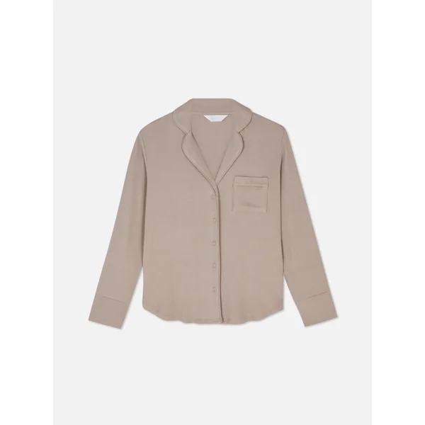 Ribbed Pajama Shirt - Mocha