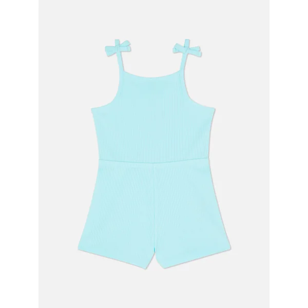 Ribbed Playsuit - Aqua