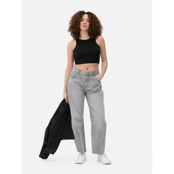 Ribbed Racerback Crop Vest - Black