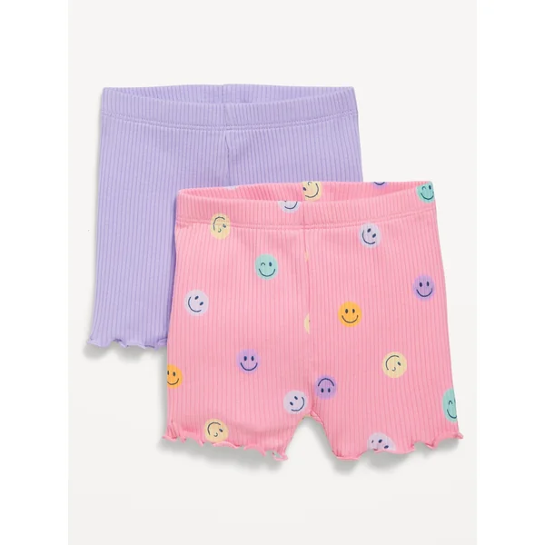 Rib-Knit Biker Shorts 2-Pack for Baby - Smile