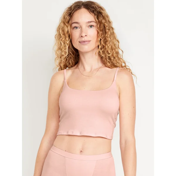 Rib-Knit Brami Top - Barely Pink