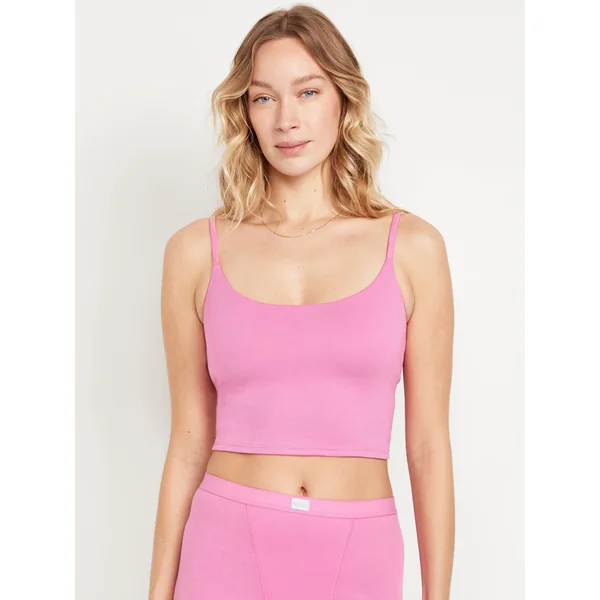 Rib-Knit Brami Top - VIVID BEGONIA