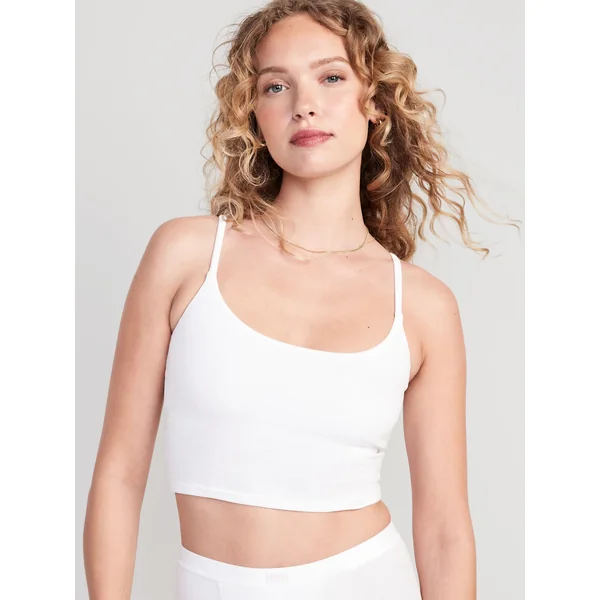 Rib-Knit Brami Top - White Lilies