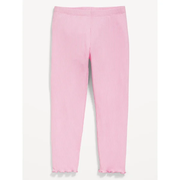 Rib-Knit Full-Length Leggings for Toddler Girls - Preppy Pink