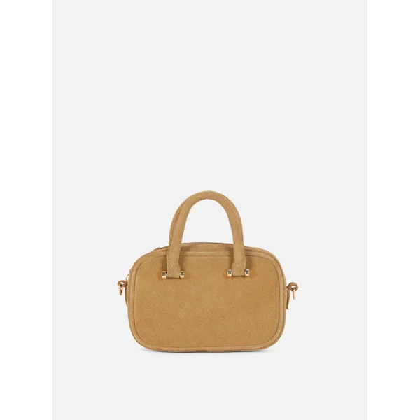Rita Ora Mini Suede Bowling Bag - Tan