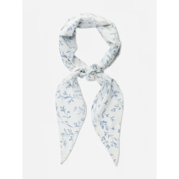 Rita Ora Printed Triangle Scarf - White
