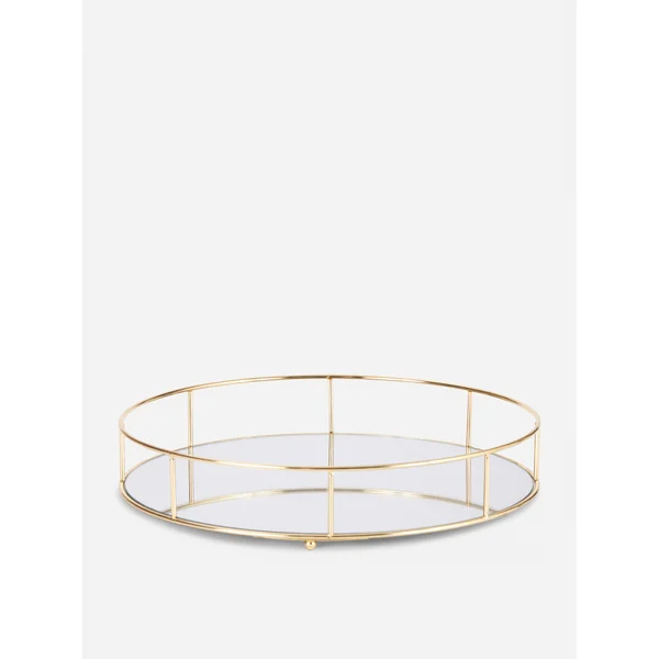 Round Mirror Tray - Gold