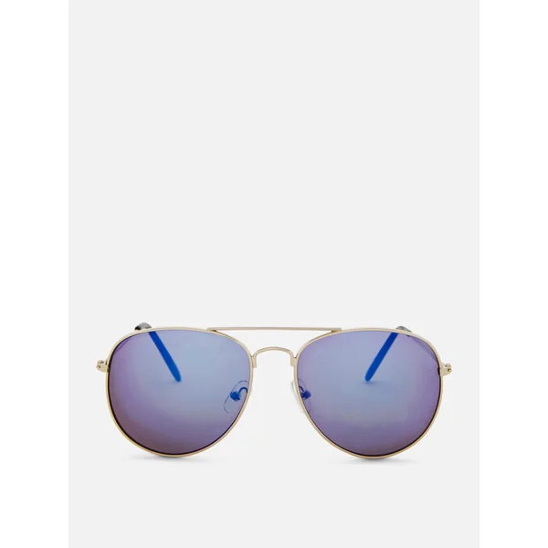 Round Wire Frame Tinted Sunglasses - Silver