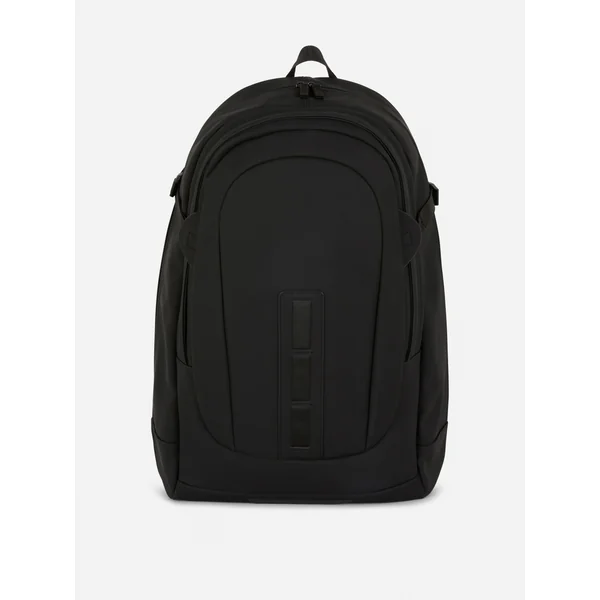 Rubberized Zip Backpack - Black