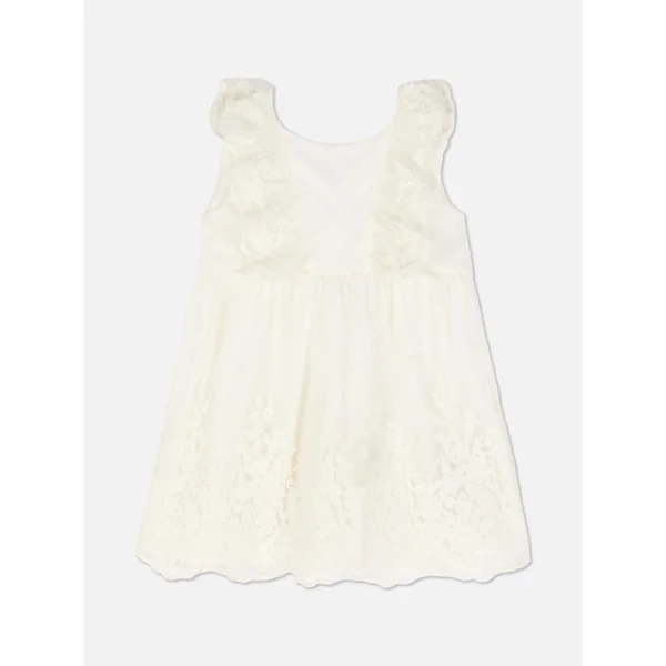 Ruffle and Lace Dress - Ivory