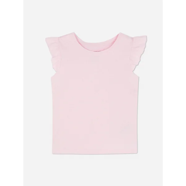 Ruffle Trim T-Shirt - Pink