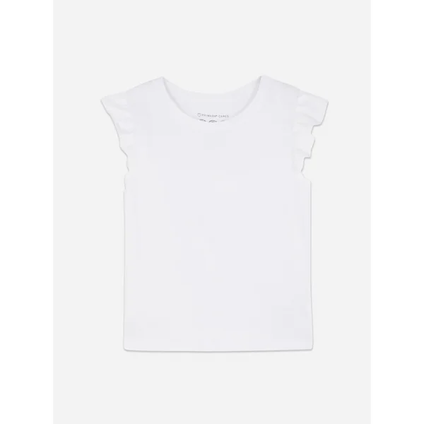 Ruffle Trim T-Shirt - White