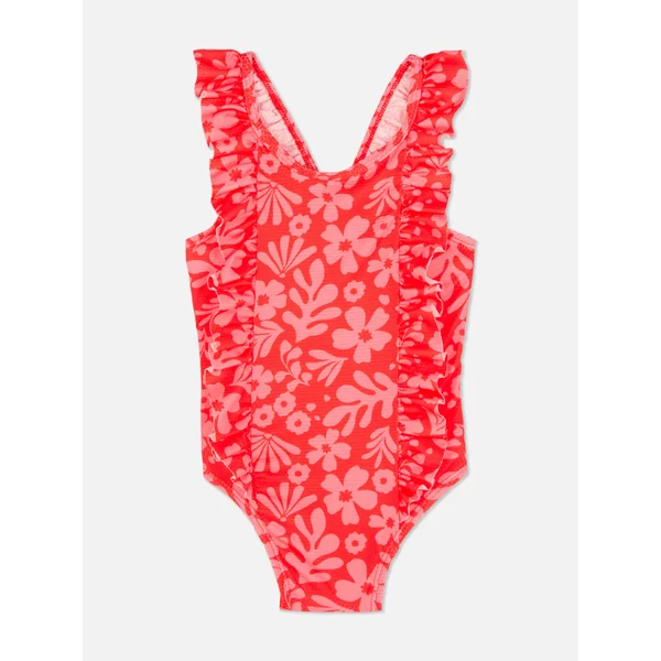 Ruffled Floral Swimsuit - Multi