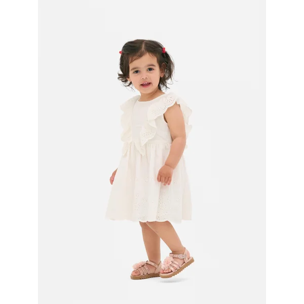 Ruffled Smock Dress - Ivory