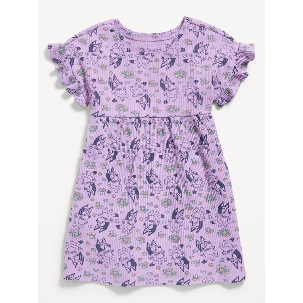 Ruffle-Sleeve Licensed Graphic Dress for Toddler Girls - BLUEY