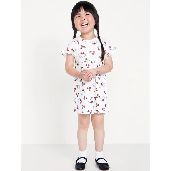Ruffle-Sleeve Licensed Graphic Dress for Toddler Girls - Hello Kitty