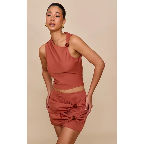 Rust Bead Detail Asymmetric Top