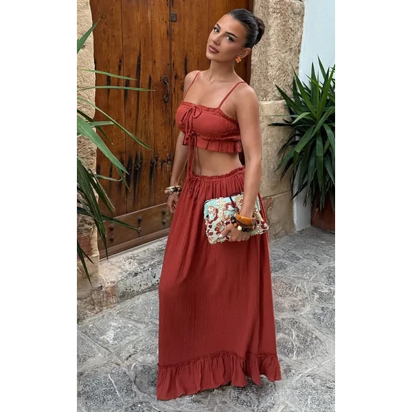 Rust Cheesecloth Cami Top