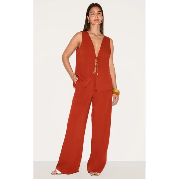 Rust Straight Leg Pants