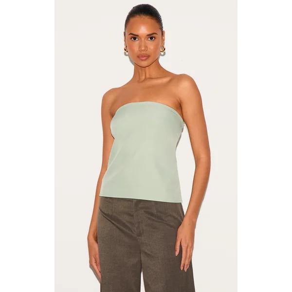 Sage Boxy Woven Bandeau