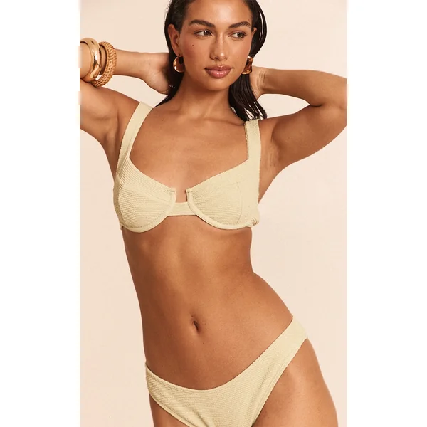 Sage Green Mini Crinkle Underwired Bikini Top