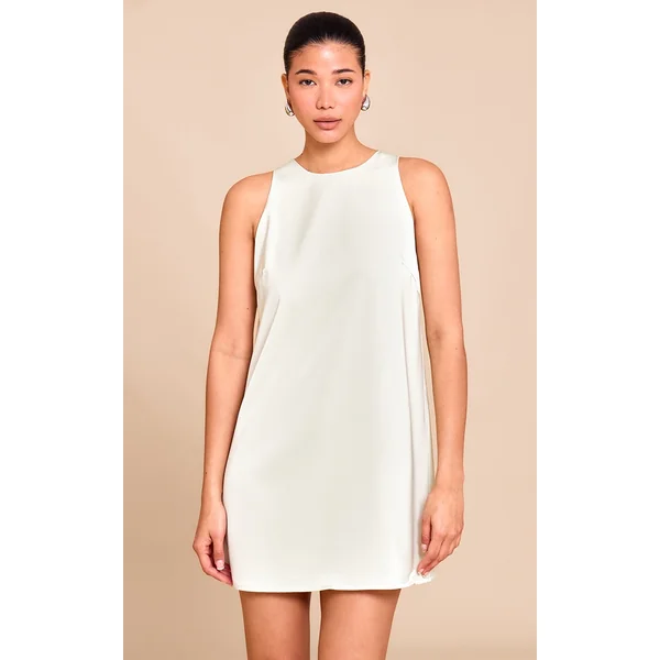 Sage Tailored Sleeveless Shift Dress