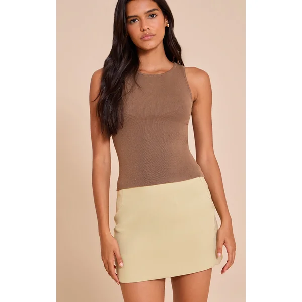 Sage Woven A Line Mini Skirt