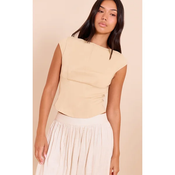 Sand Structured Stretch Woven Corset