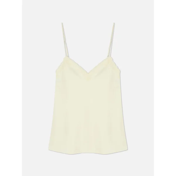 Satin and Lace Cami - Lemon