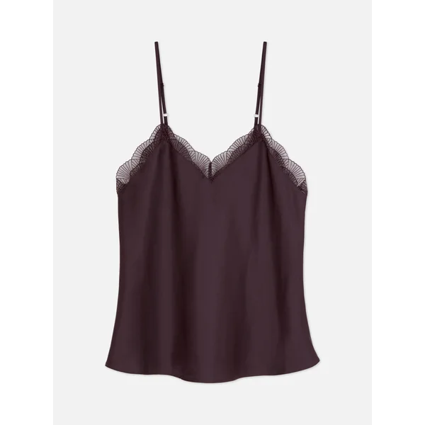 Satin Pajama Cami - Fig