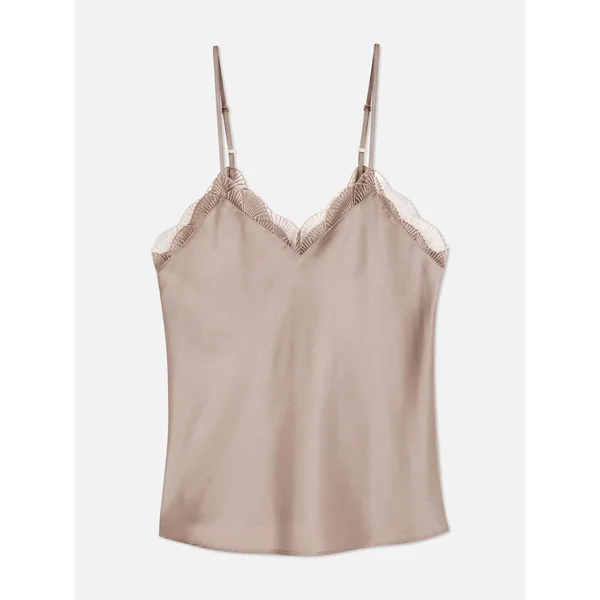 Satin Pajama Cami - Mocha