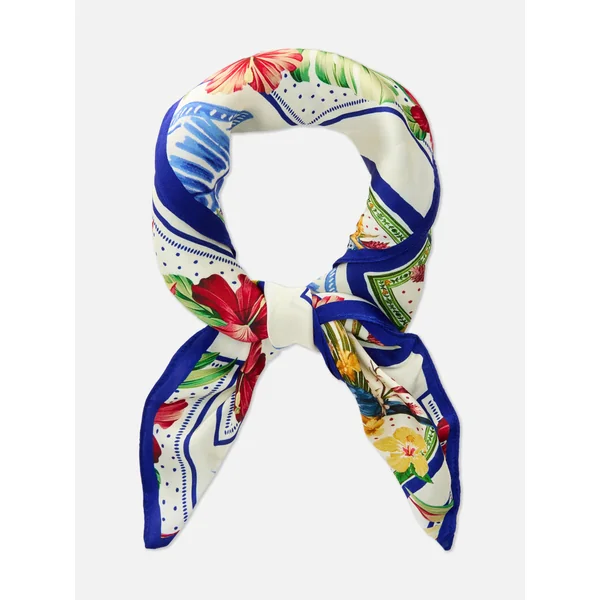 Satin Printed Scarf - Multi