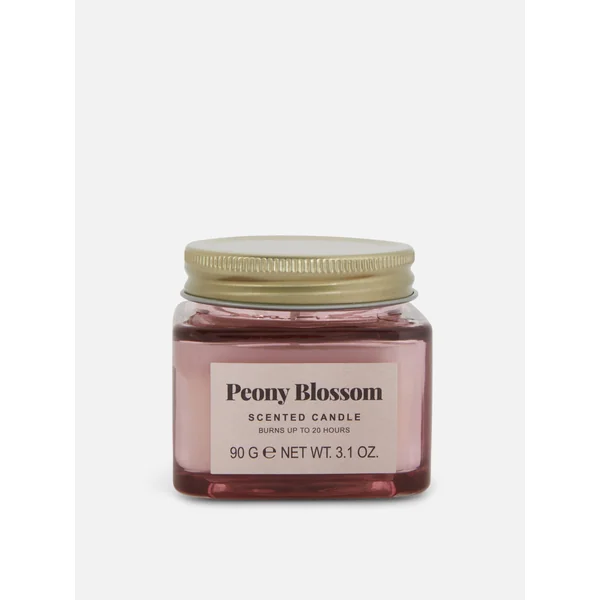 Scented Candle in Glass Jar - Light Pink