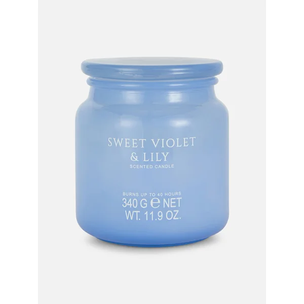 Scented Candle In Lidded Jar - Blue