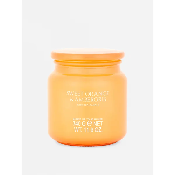 Scented Candle In Lidded Jar - Peach