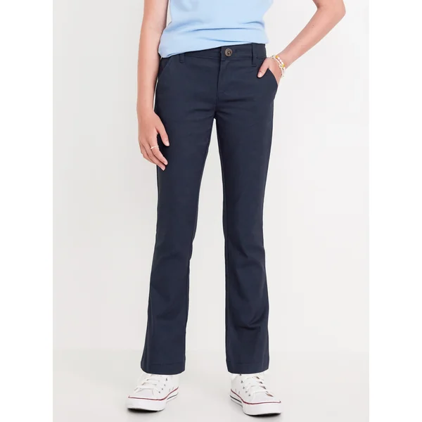 School Uniform Bootcut Pants for Girls - Uniform Blue