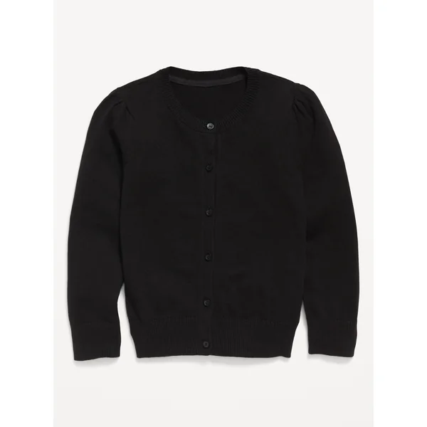 School Uniform Button-Up Cardigan for Girls - Black Jack