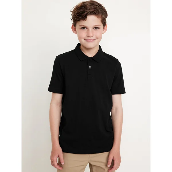 School Uniform Jersey Polo Shirt for Boys - Black Jack