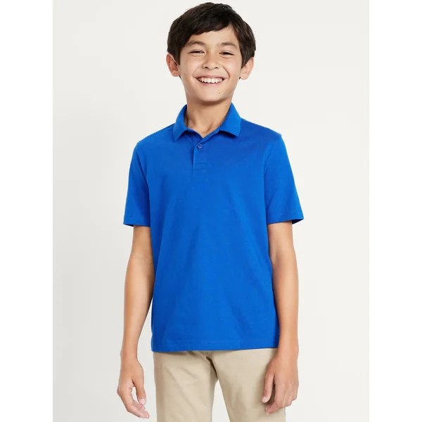 School Uniform Jersey Polo Shirt for Boys - Blue Tango