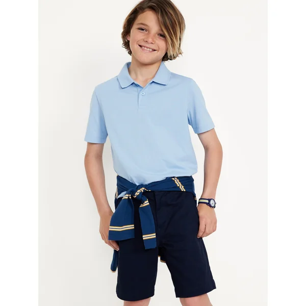 School Uniform Jersey Polo Shirt for Boys - Monet Blue