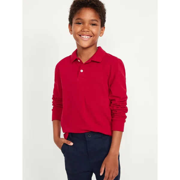 School Uniform Long-Sleeve Polo Shirt for Boys - Red Tape