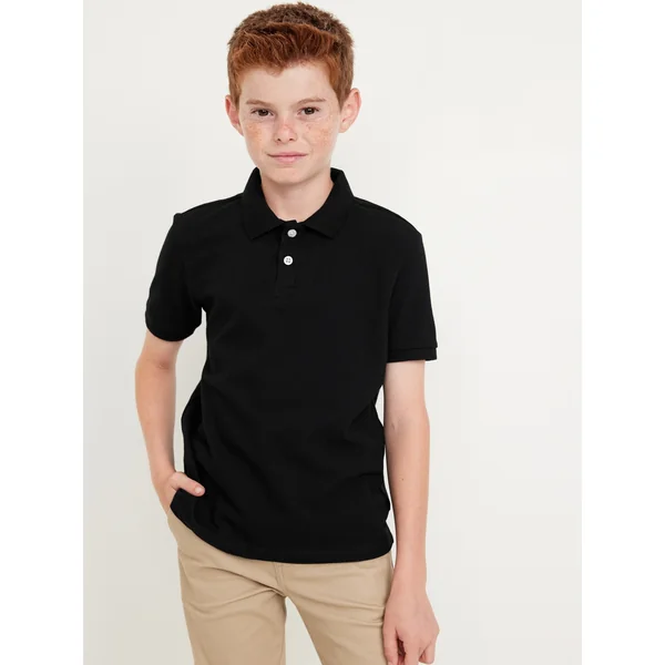 School Uniform Pique Polo Shirt for Boys - BlackJack