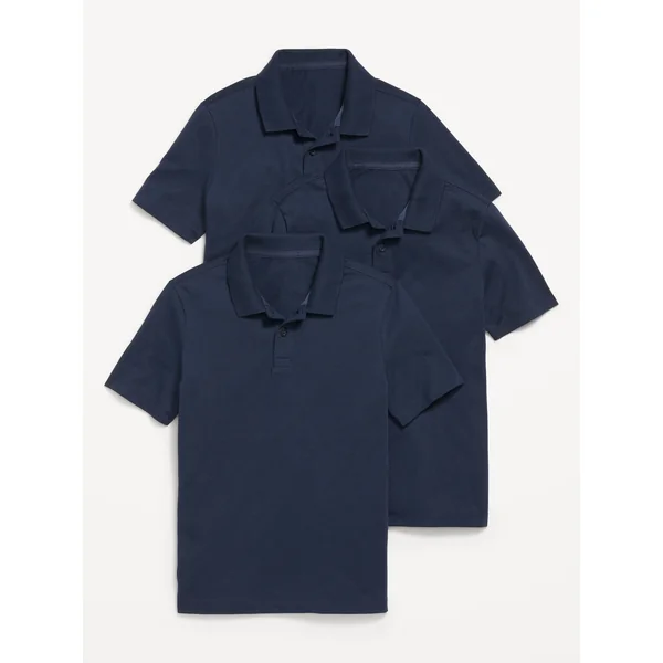 School Uniform Polo Shirt 3-Pack for Boys - Ink Blue