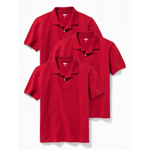 School Uniform Polo Shirt 3-Pack for Boys - Red Tape