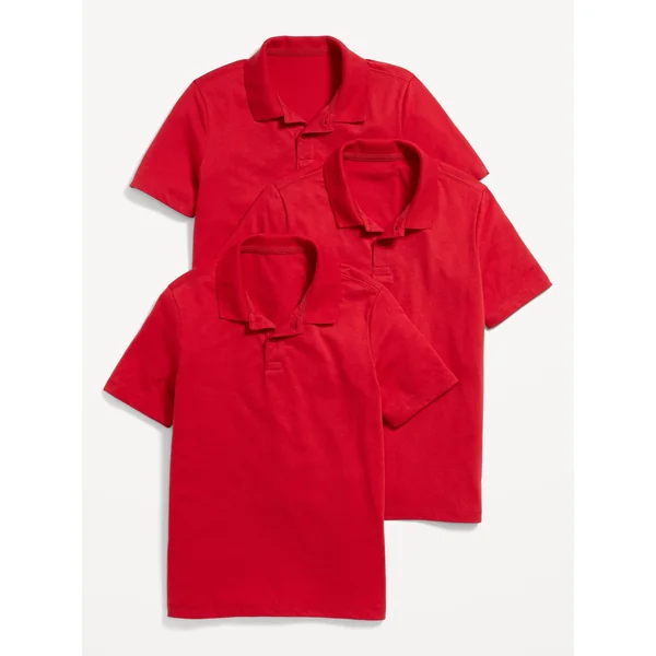 School Uniform Polo Shirt 3-Pack for Boys - Red Tape