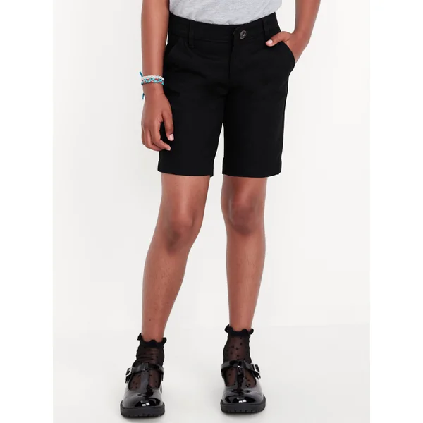 School Uniform Twill Bermuda Shorts for Girls - Black Jack